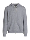 Brunello Cucinelli Leisure Hooded Sweatshirt In Mid Grey