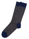 Marcoliani Cotton-blend Dress Socks In Blue