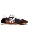 Tory Burch Logo-patch Soft Low-top Trainers In Perfect Blue