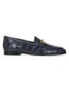 Sam Edelman Loraine Croc-embossed Leather Loafers In Navy