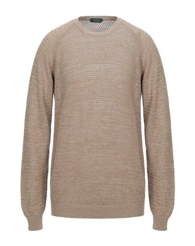 Zanone Sweaters In Beige