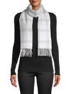 SAKS FIFTH AVENUE CHECK CASHMERE SCARF,0400012960598