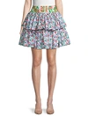 ALL THINGS MOCHI BOTANICAL-PRINT COTTON-BLEND SKIRT,0400013063028