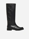 FENDI FF LOGO LEATHER BOOTS