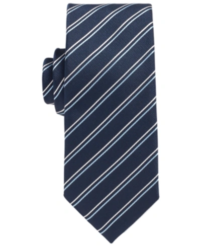 Hugo Boss Boss Men's Diagonally Striped Tie In Light/pastel Blue