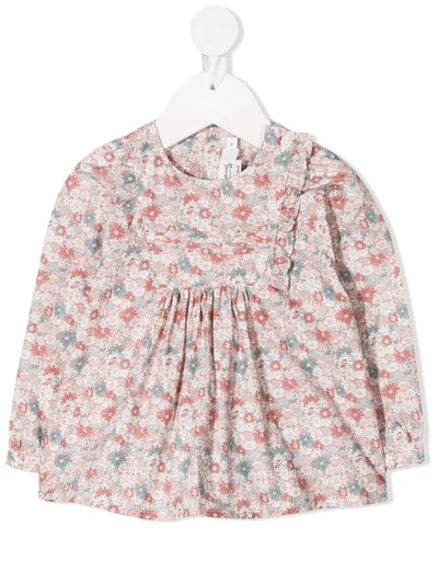 Bonpoint Babies' Floral Cotton Blouse In Pink