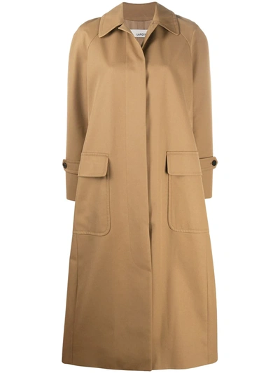 Lardini Oversize Trench Coat In Brown