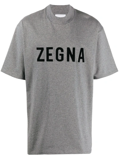 Ermenegildo Zegna Fearofgodzegna Logo-print T-shirt In Grey