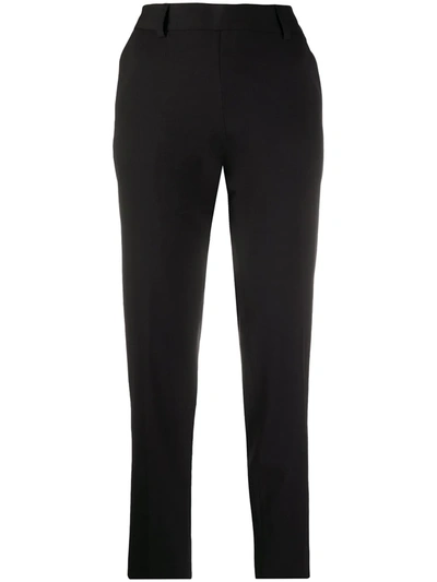 Alberto Biani Cropped Skinny-cut Trousers In Black