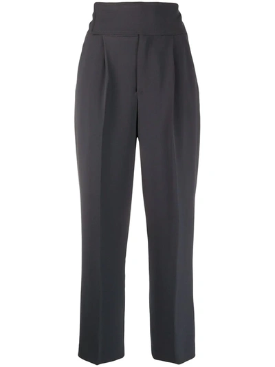 P.a.r.o.s.h Cropped Pleated Trousers In Grey