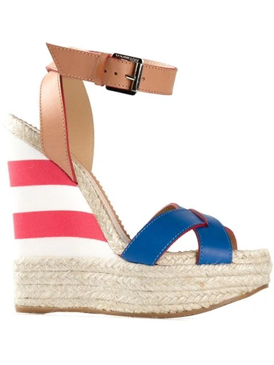 Dsquared2 Canvas & Leather Espadrille Wedges In Multicolor