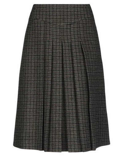 Celine Woman Midi Skirt Dark Green Size 4 Wool