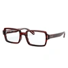 Ray Ban Benji Optics Eyeglasses Striped Red Frame Clear Lenses 52-20 In Striped Red
