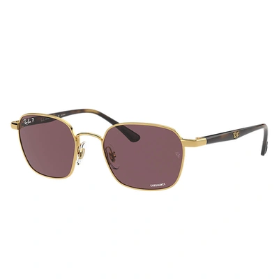 Ray Ban Rb3664ch Chromance Sonnenbrillen Tortoise Fassung Violett Glas Polarisiert 50-19 In Gold