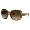 Ray Ban Jackie Ohh Ii Sunglasses Shiny Havana Frame Pink Lenses 60-14 In Shiny Havana