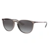 Ray Ban Erika Color Mix Sunglasses Bordeaux Frame Grey Lenses 54-18 In Bordeaux