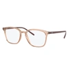 Ray Ban Rb7185 Eyeglasses Shiny Brown Frame Clear Lenses Polarized 50-18 In Shiny Brown