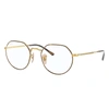 Ray Ban Jack Optics Eyeglasses Shiny Gold Frame Clear Lenses Polarized 51-20 In Shiny Gold