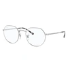 Ray Ban Jack Optics Eyeglasses Shiny Silver Frame Clear Lenses Polarized 49-20 In Shiny Silver