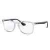 Ray Ban Rb7074 Eyeglasses Shiny Black Frame Clear Lenses 50-18 In Shiny Black