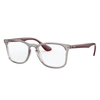 Ray Ban Rb7074 Eyeglasses Shiny Bordeaux Frame Clear Lenses 52-22 In Shiny Bordeaux