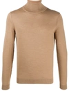 HUGO BOSS ROLL NECK VIRGIN WOOL JUMPER