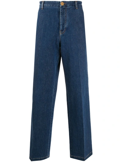 Versace Wide-leg Denim Jeans In Blue
