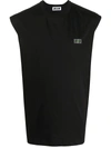 Msgm Logo-patch Performance Vest In Black