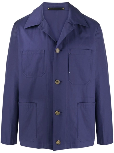 Paul Smith Boxy Fit Shirt Jacket In Purple