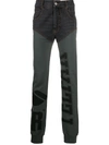 Telfar Panelled Logo-print Trousers In Black