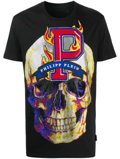 Philipp Plein Flame 圆领t恤 In Black