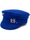 Ruslan Baginskiy Velvet Narrow Brim Hat In Blue