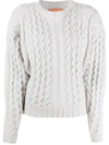 ANDAMANE OVERSIZE SHOULDER CABLE-KNIT JUMPER