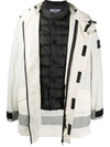 Stone Island Check Print Coat In Neutrals