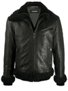 DOLCE & GABBANA PEBBLED LEATHER JACKET