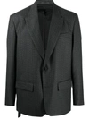 Valentino Vltn Print Single-breasted Blazer In Grey