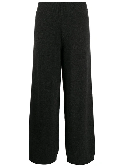 Barrie Wide Leg Knitted Trousers In Grey