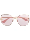 Gucci Fork Square-frame Sunglasses In Pink