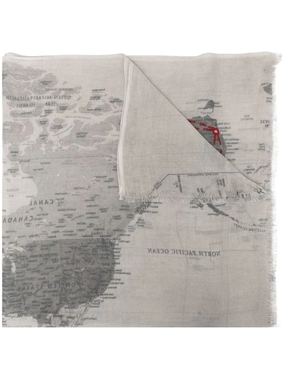 Faliero Sarti Map-print Scarf In Grau