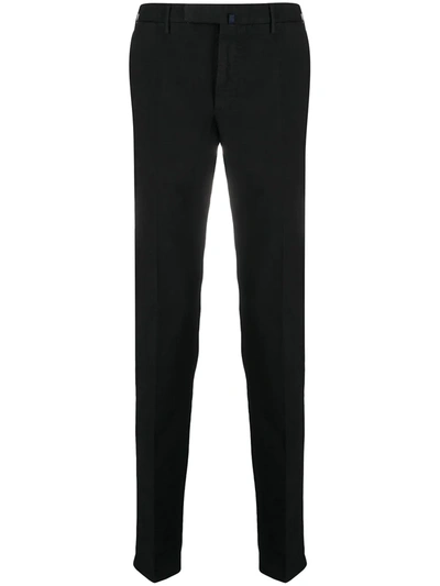 Incotex Tapered-leg Chino Trousers In Black