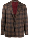 BRUNELLO CUCINELLI SINGLE BREASTED CHECK BLAZER