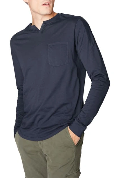 Good Man Brand Victory V-notch Long Sleeve Pocket T-shirt In Red