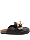 Jw Anderson Chain-detail Leather Mules In Black