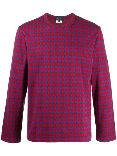 Comme Des Garçons Homme Deux Check Print T-shirt In Red