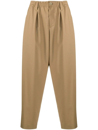 Marni Drop-crotch Tapered Trousers In Brown