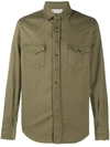 Saint Laurent Western-inspired Press-stud Shirt In Grey