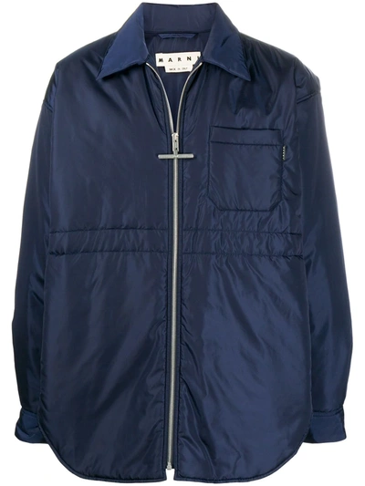 Marni Padded Rain Jacket In Blue