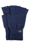Barbour Fingerless Wool Gloves In Navy