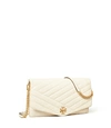 Tory Burch Kira Chevron Clutch In White