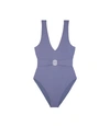 Tory Burch Miller Plunge One-piece Swimsuit In Eclipse